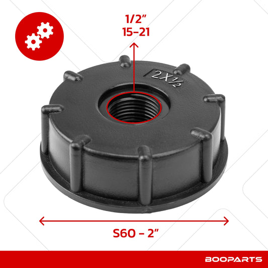 Bouchon adaptateur pour cuve IBC 2" x 1/2" (S60 x 6) x (15/21)