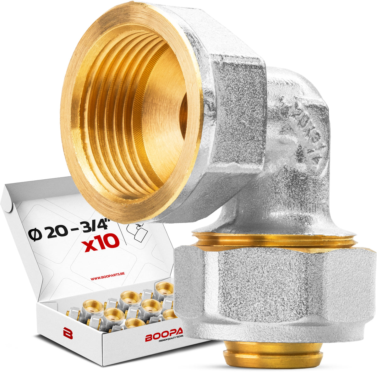 Coude femelle à visser multicouche Ø20 × 3/4" (20/27) – lot de 10