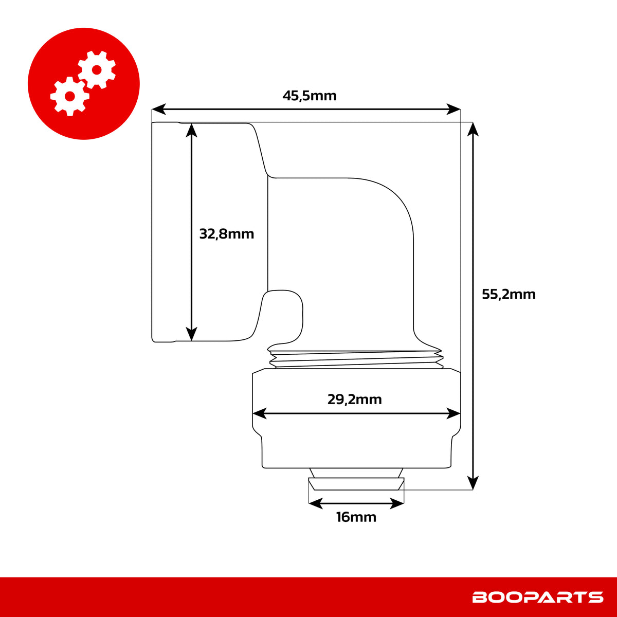 Coude femelle à visser multicouche Ø20 × 3/4" (20/27) – plan coté