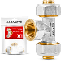 Té femelle à visser multicouche Ø20 × 1/2" × Ø20 – à l'unité